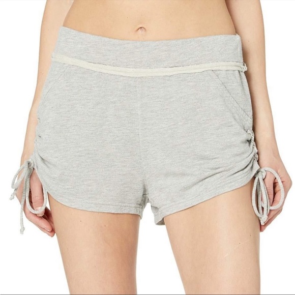 Free People Pants - Free People FP MOVEMENT gray workout lounge soft shorts with side ties & pockets